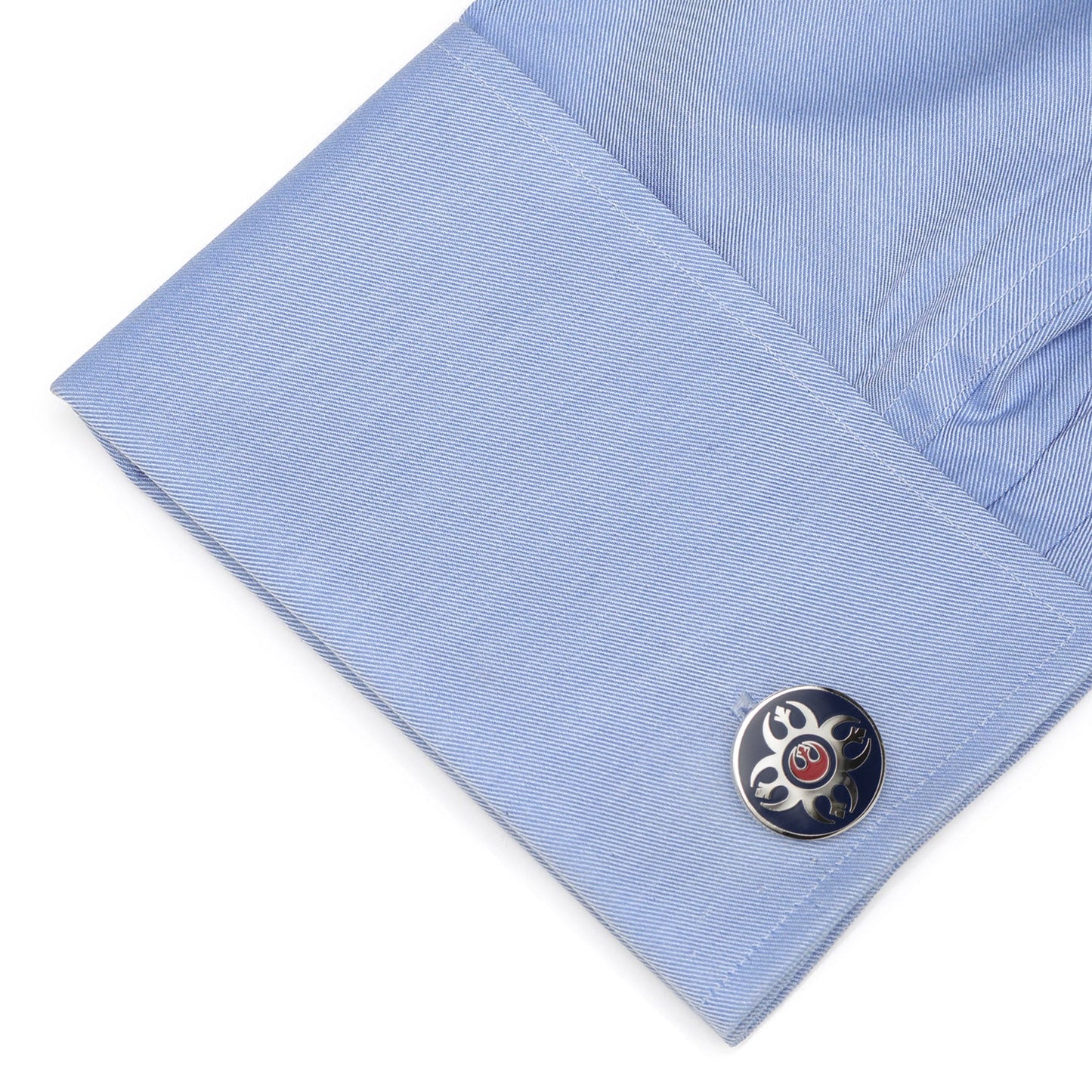 Rebel Alliance cufflinks back view with logo backing, gift for him