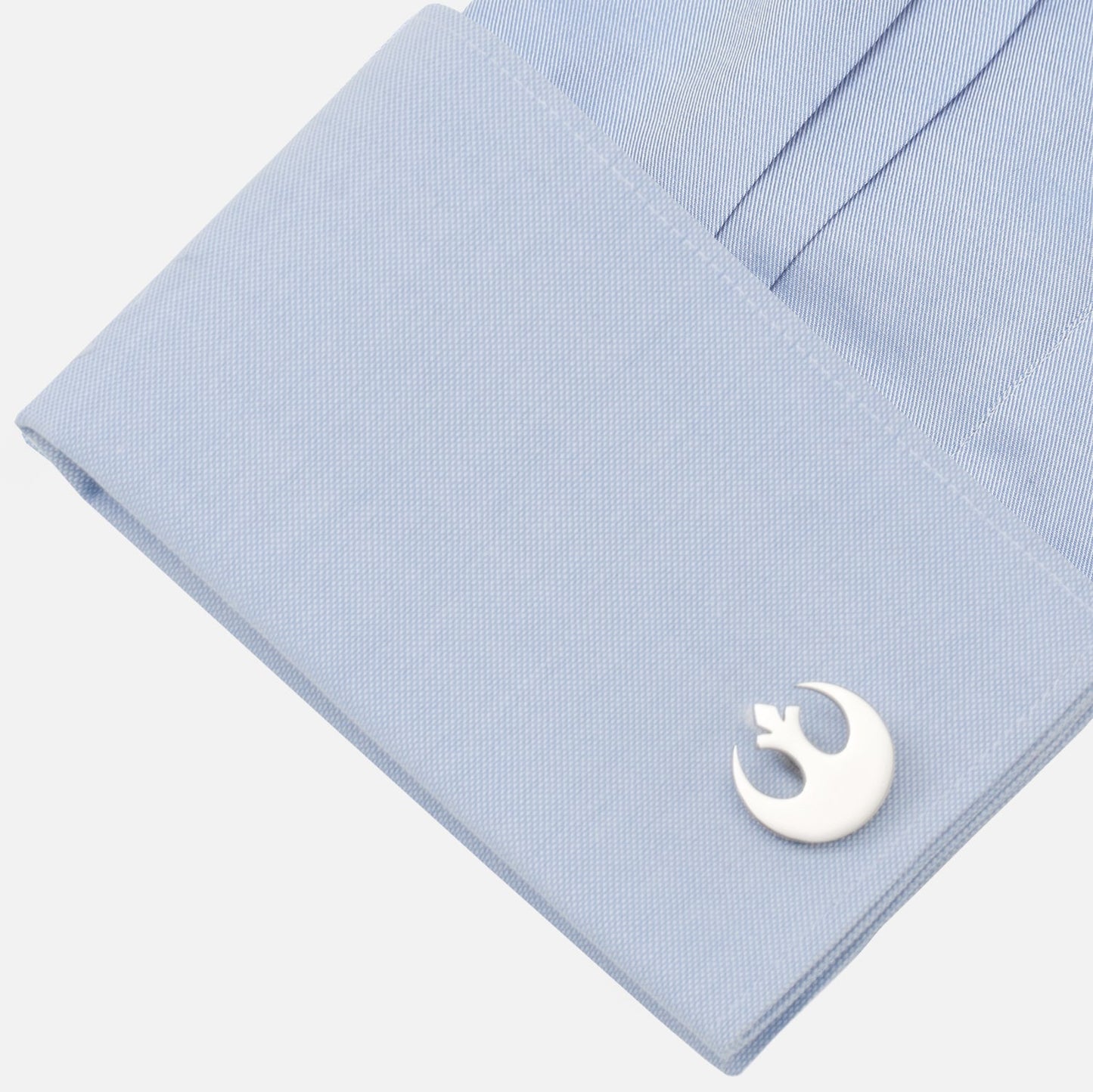 Rebel Alliance steel cufflinks detail view, Star Wars collector gift