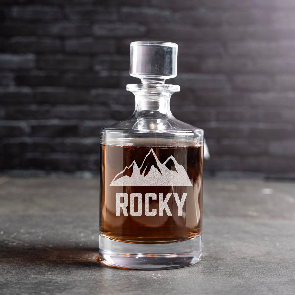 Custom Engraved Barrel Decanter