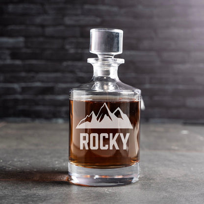 Custom Engraved Barrel Decanter