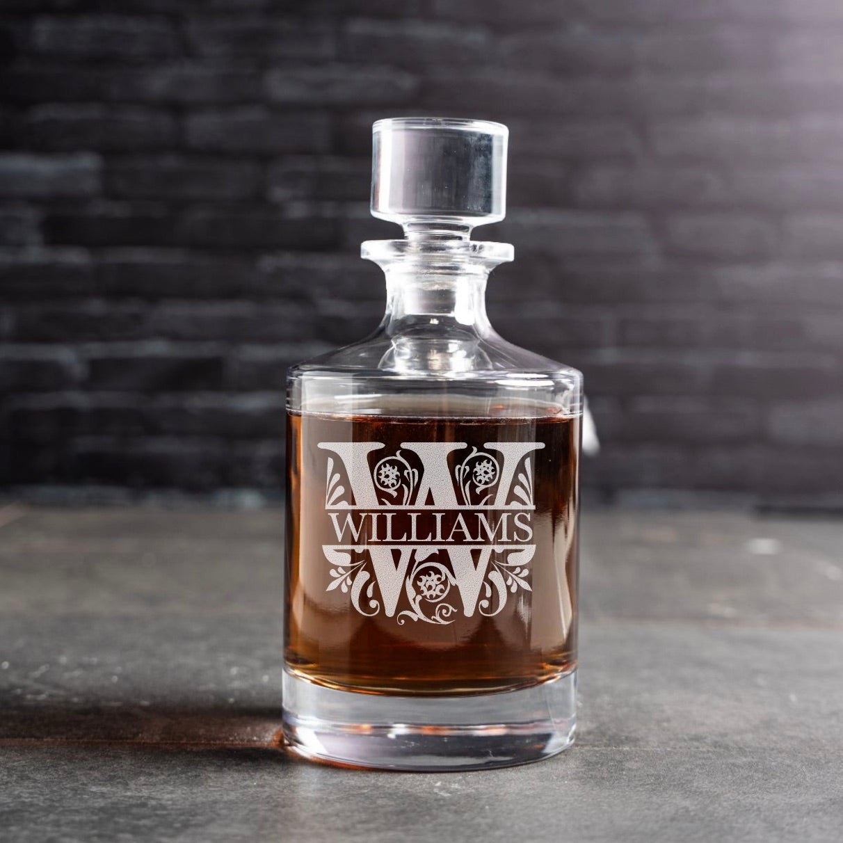 Custom Engraved Barrel Decanter