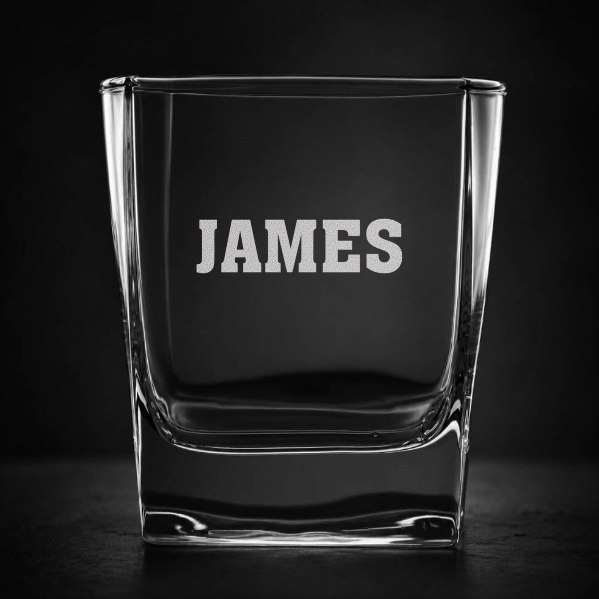 Engraved Square Whiskey Glass