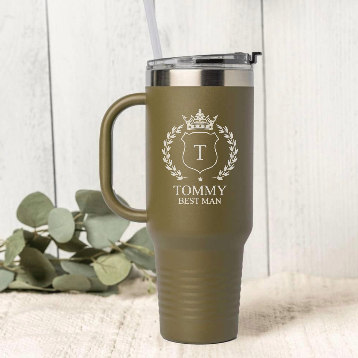 Personalized 40oz Wedding Tumbler Groomsmen, Best Man, Bridesmaids