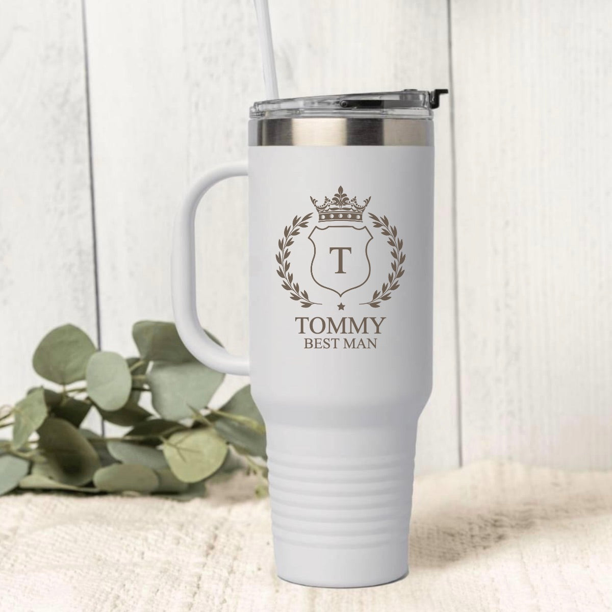 Personalized 40oz Wedding Tumbler Groomsmen, Best Man, Bridesmaids