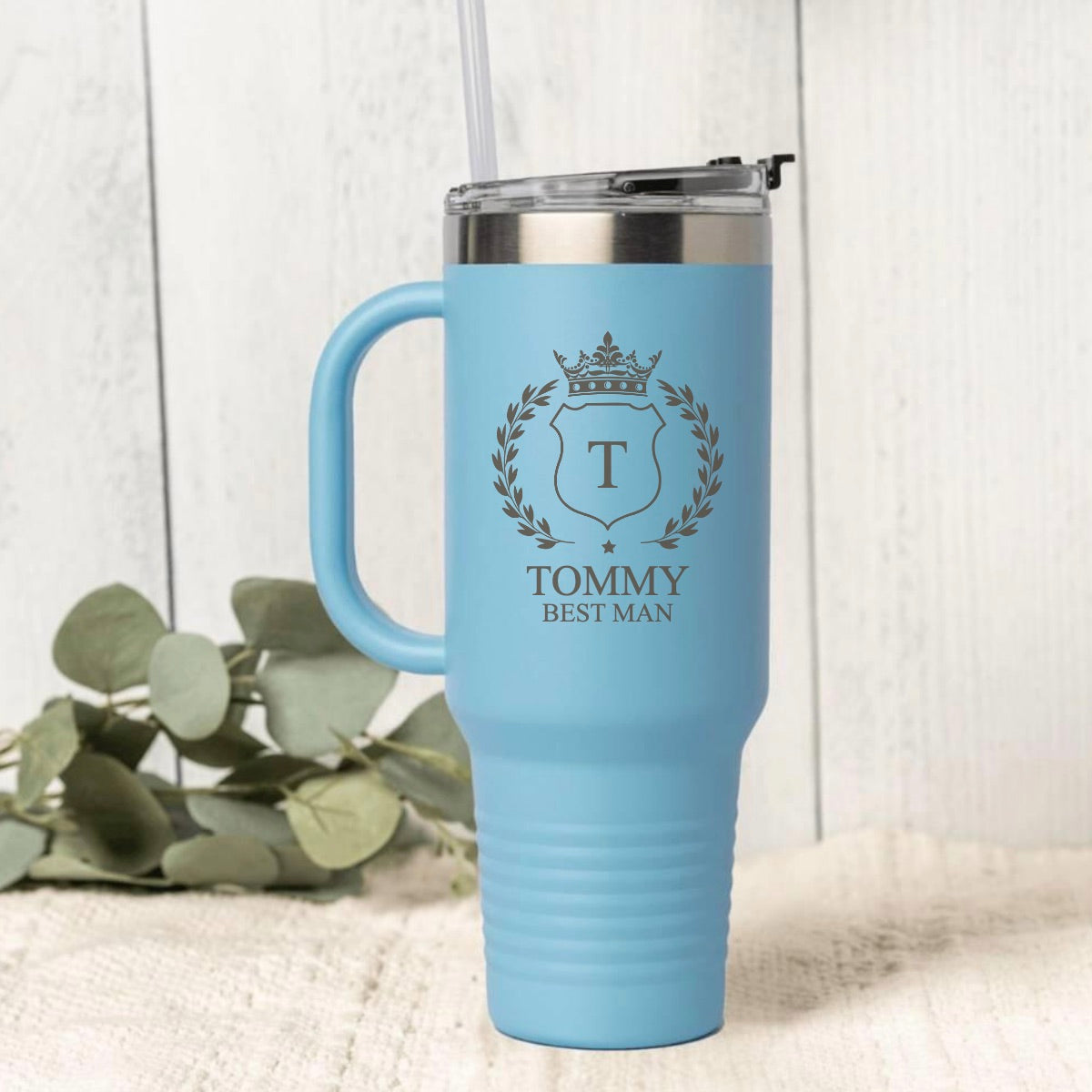 Personalized 40oz Wedding Tumbler Groomsmen, Best Man, Bridesmaids