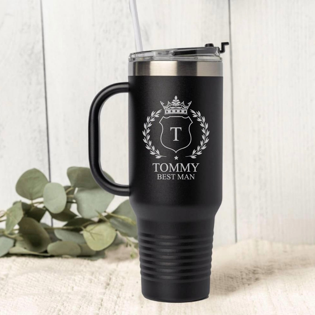 Personalized 40oz Wedding Tumbler Groomsmen, Best Man, Bridesmaids