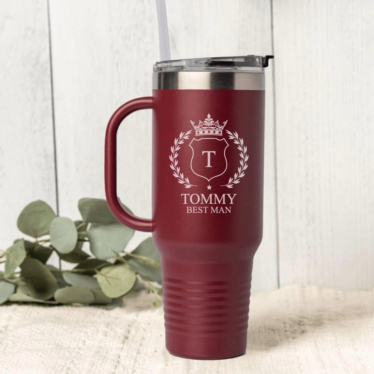 Personalized 40oz Wedding Tumbler Groomsmen, Best Man, Bridesmaids