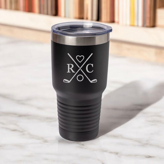 Personalized 30oz Golf Tumbler with Silver Lip