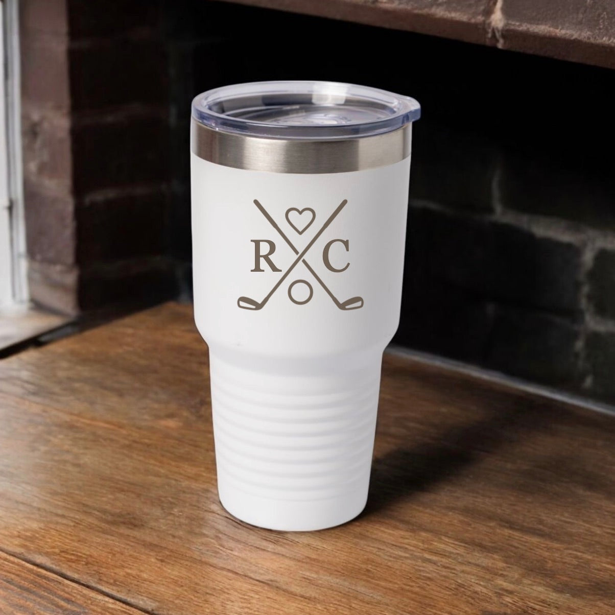 Personalized 30oz Golf Tumbler with Silver Lip