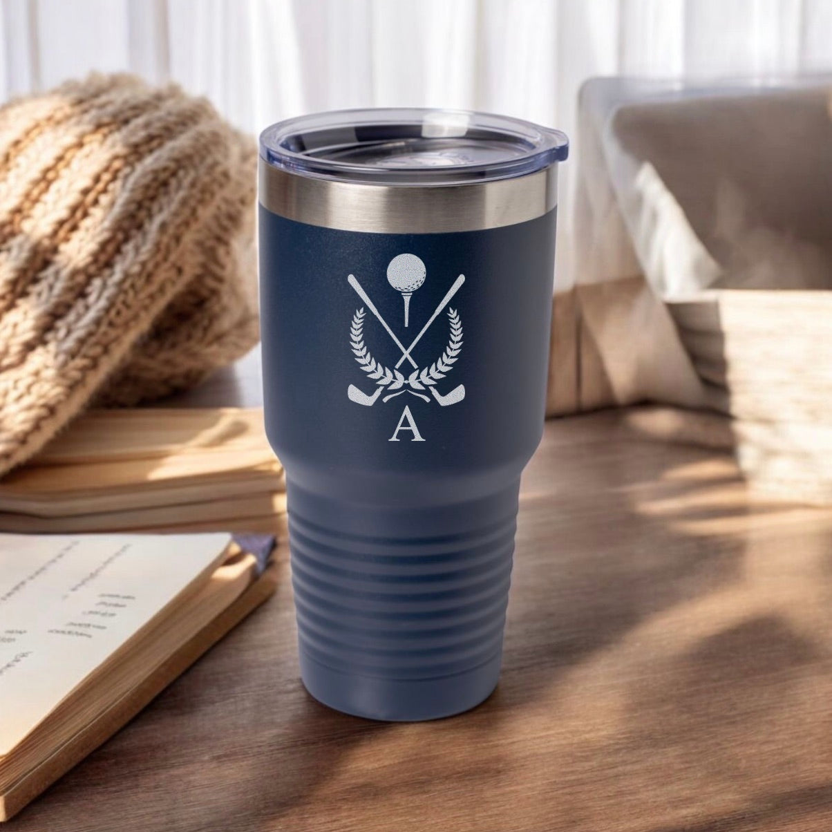 Personalized 30oz Golf Tumbler with Silver Lip