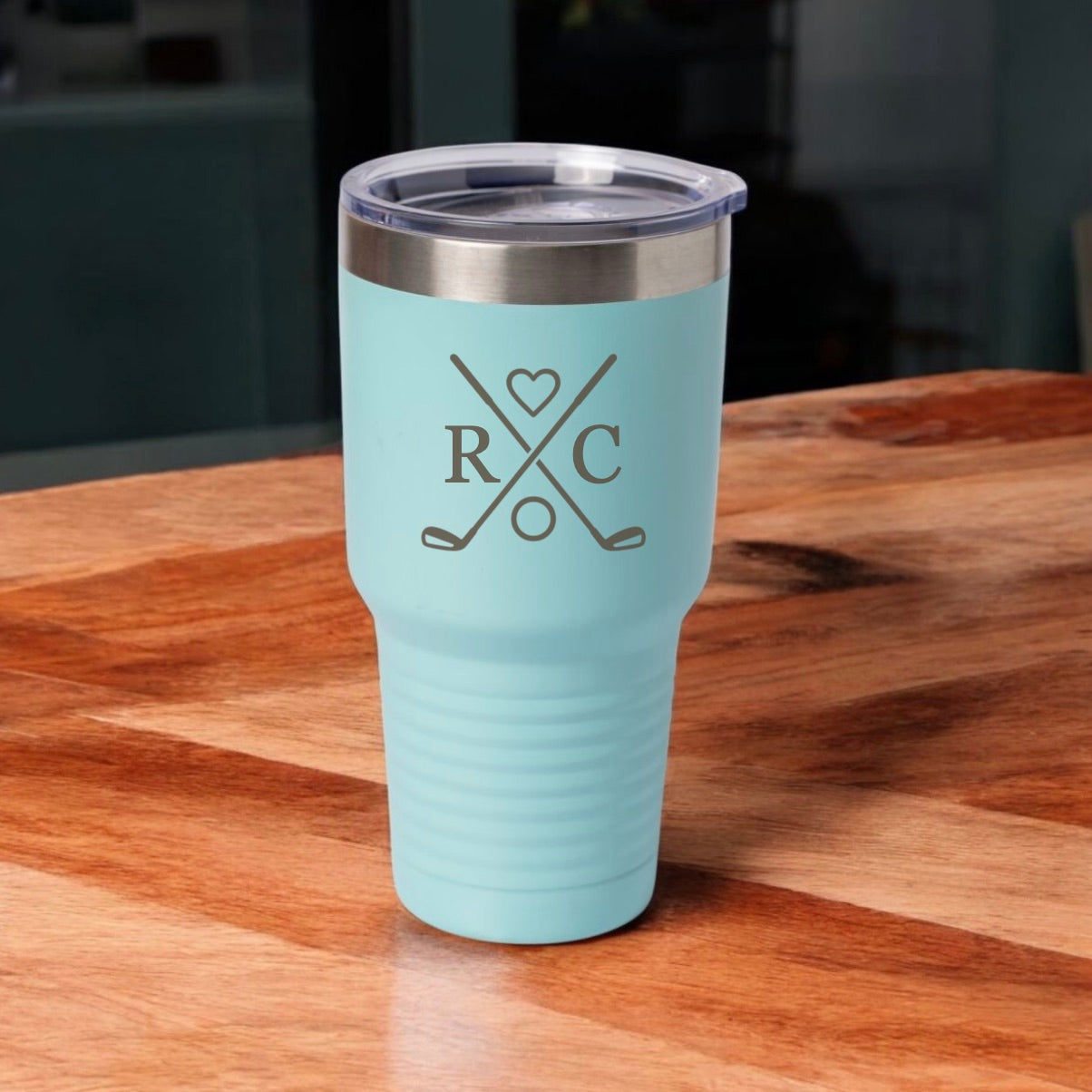 Personalized 30oz Golf Tumbler with Silver Lip