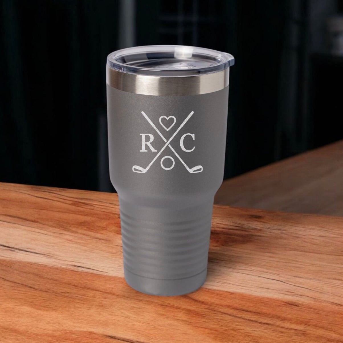 Personalized 30oz Golf Tumbler with Silver Lip