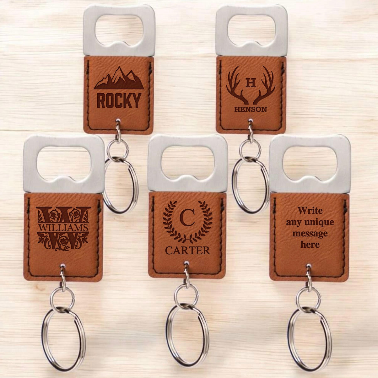 Set of 5 Custom Keychain Bottle Openers