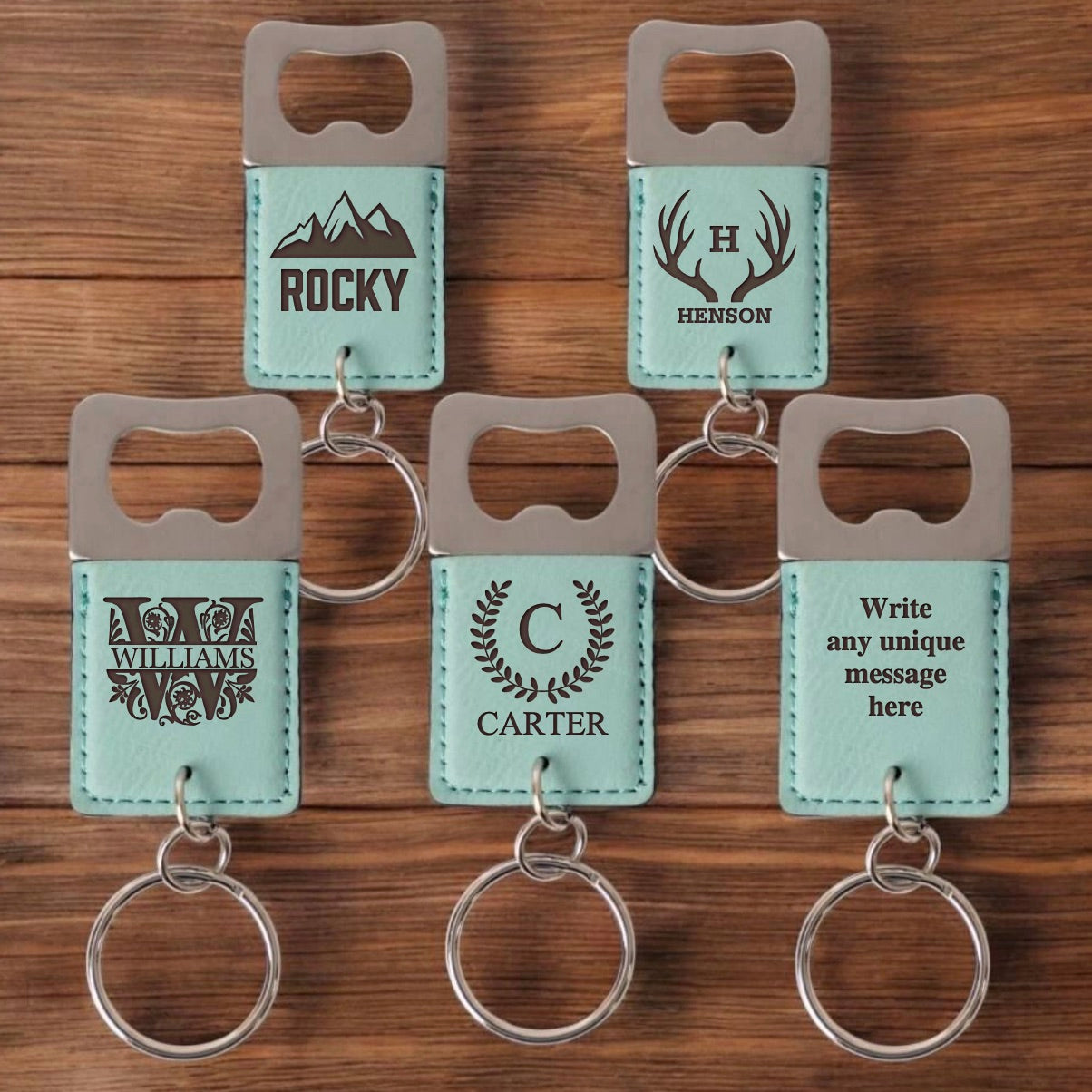 Set of 5 Custom Keychain Bottle Openers