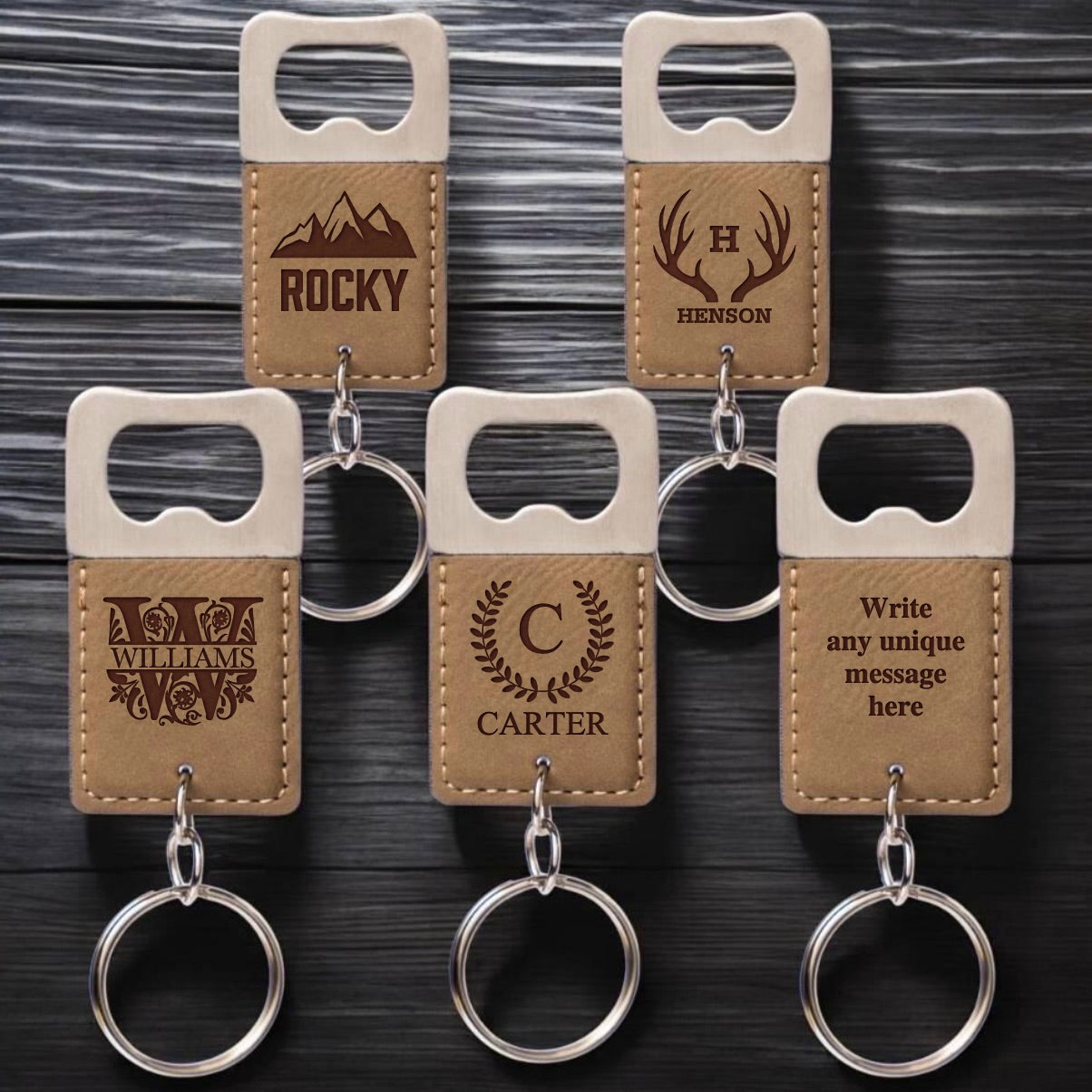 Set of 5 Custom Keychain Bottle Openers