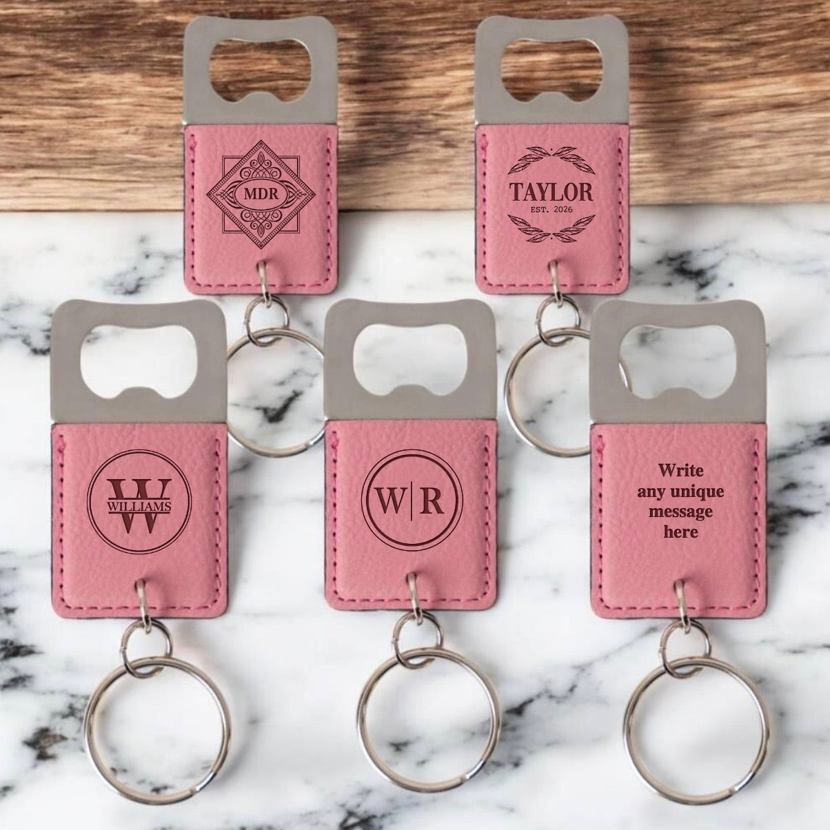 Set of 5 Custom Keychain Bottle Openers - Signature Collection