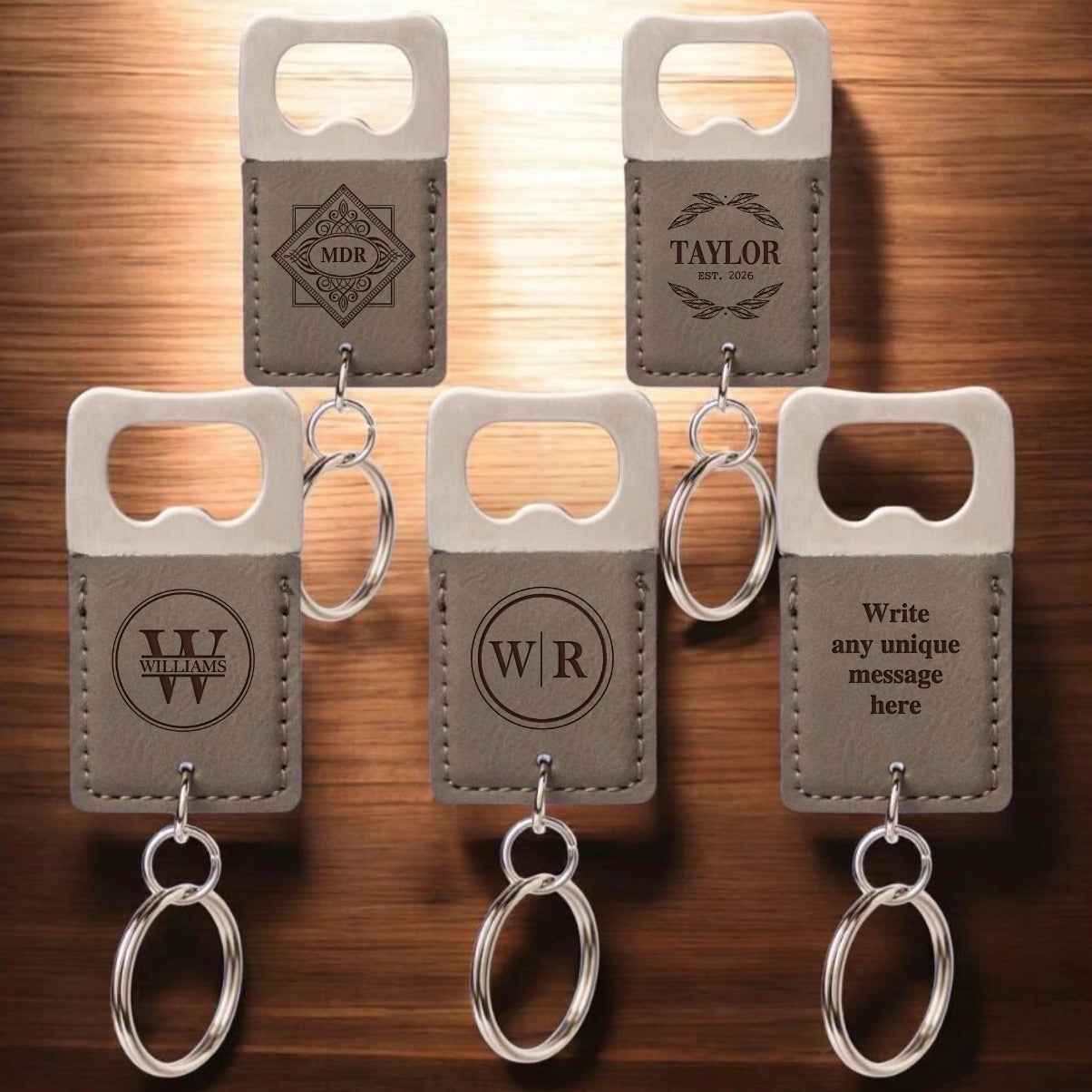 Set of 5 Custom Keychain Bottle Openers - Signature Collection