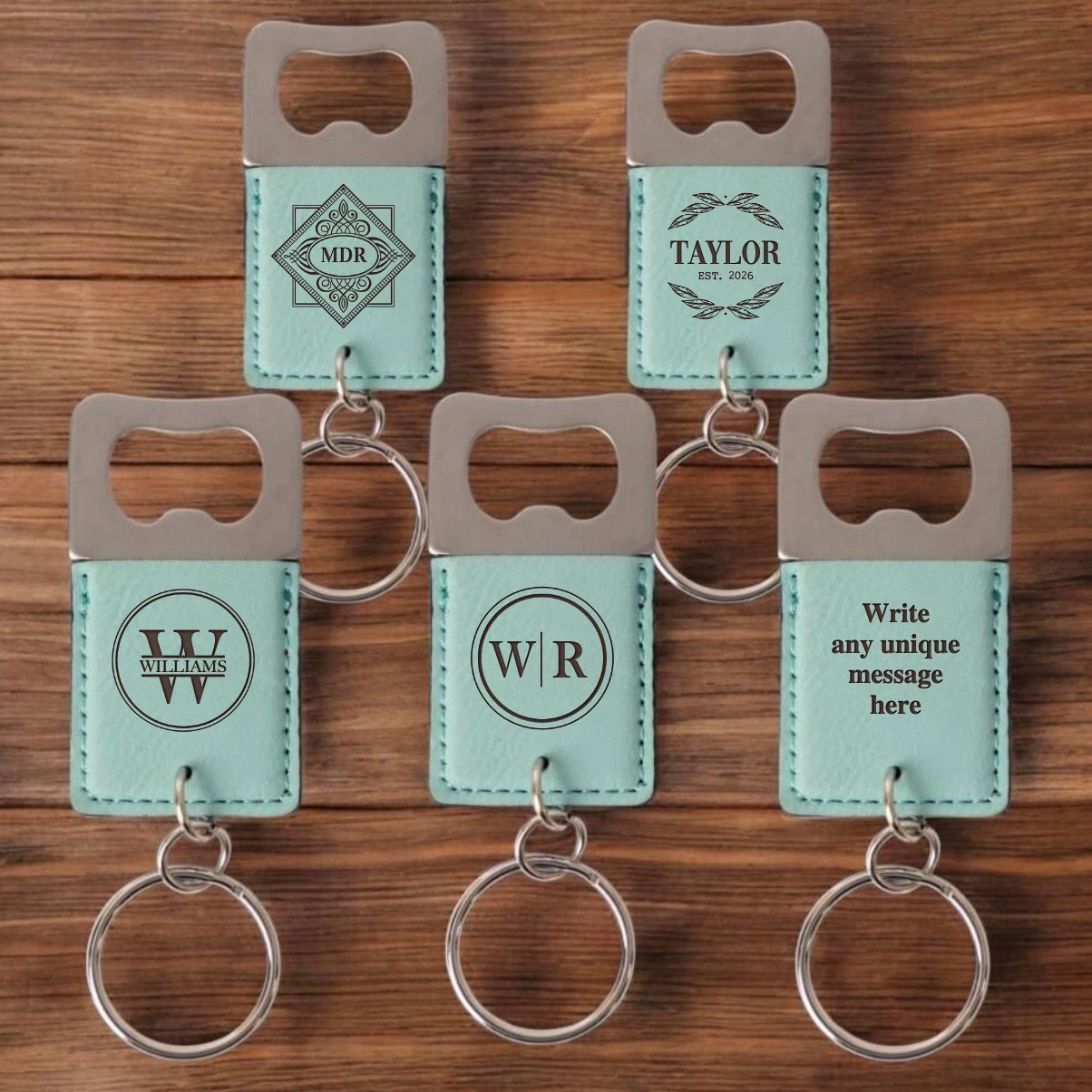 Set of 5 Custom Keychain Bottle Openers - Signature Collection
