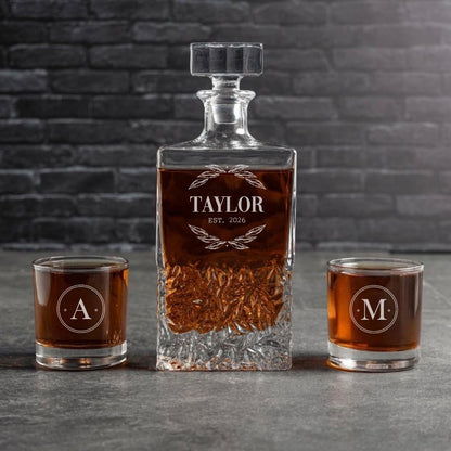 Personalized Square Decanter Set - Reserve Collection
