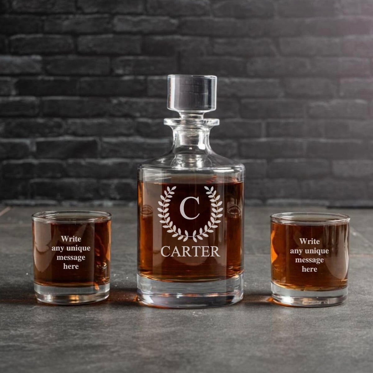 Personalized Barrel Decanter Set - Reserve Collection