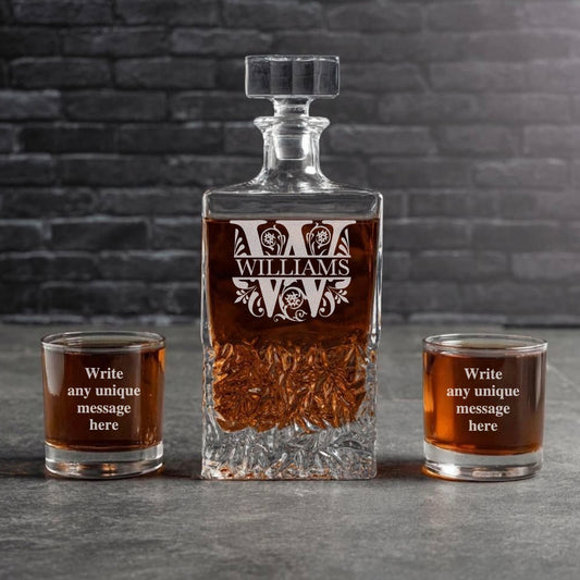Personalized Square Decanter Set