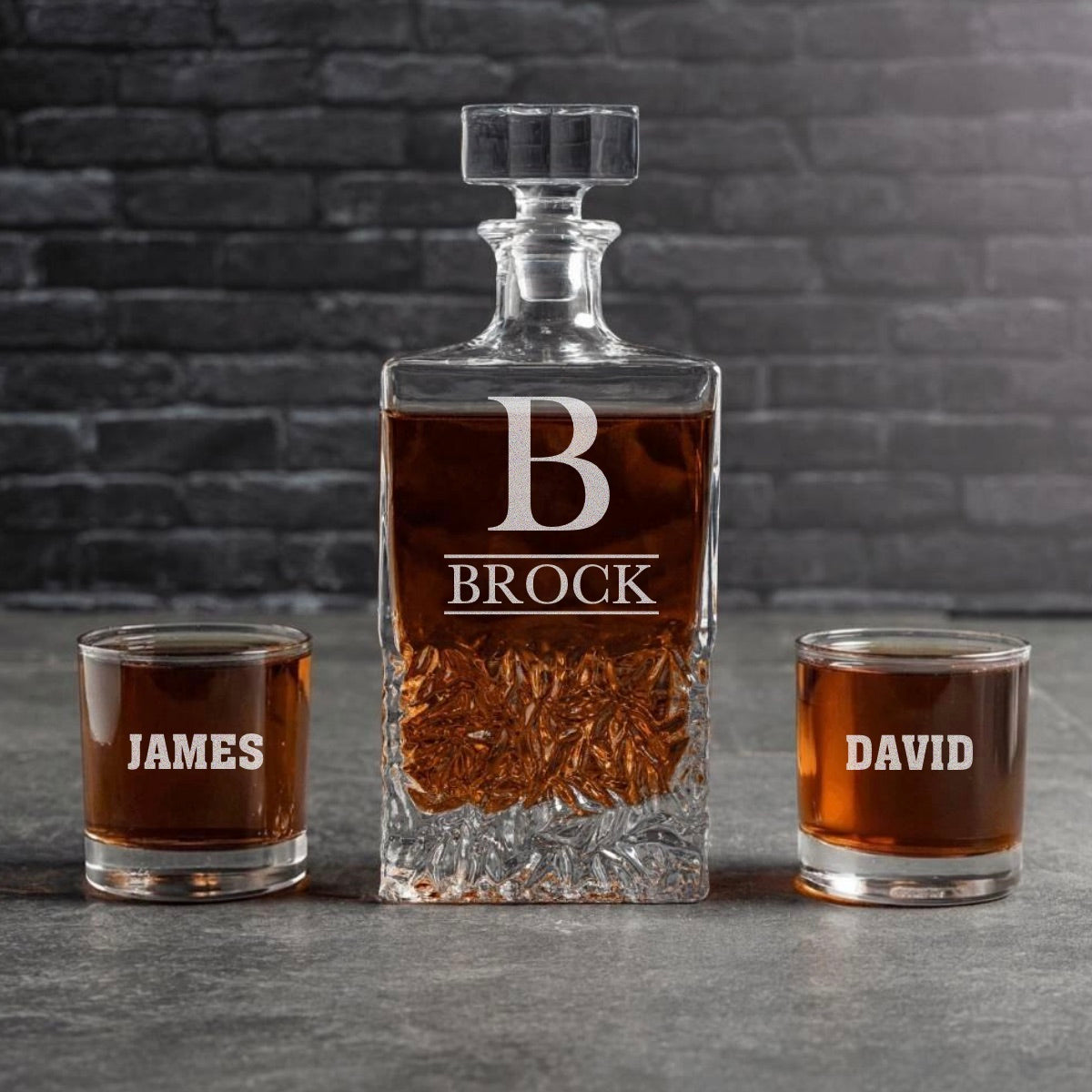 Personalized Square Decanter Set