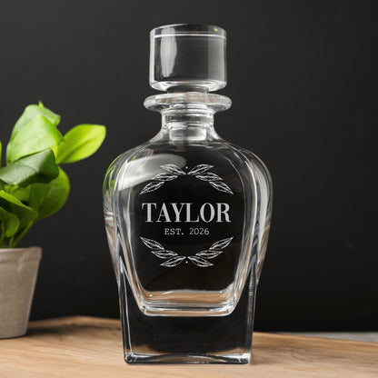 Personalized Tapered Whiskey Decanter