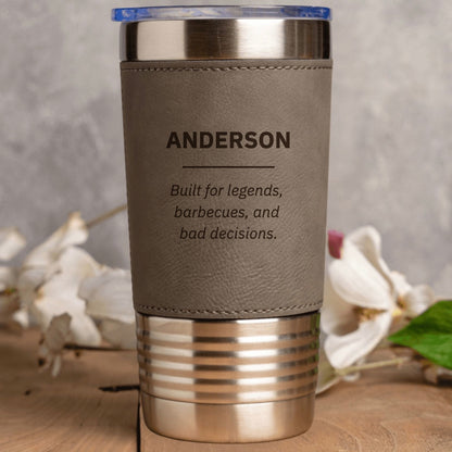 Engraved Leather Wrapped Tumblers