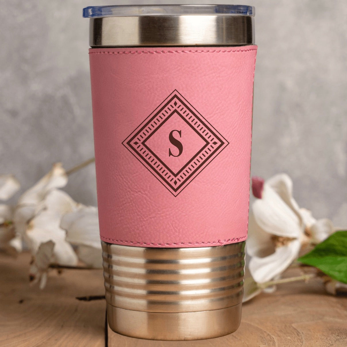 Engraved Leather Wrapped Tumblers
