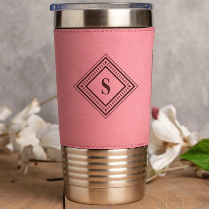 Engraved Leather Wrapped Tumblers