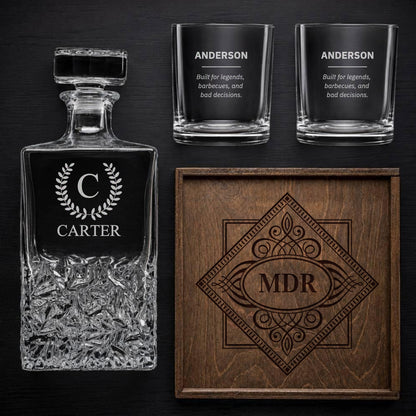 Custom Square Decanter Gift Box Set - Reserve Collection