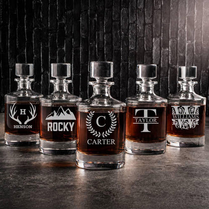 Groomsmen Set of 5 Barrel Decanters