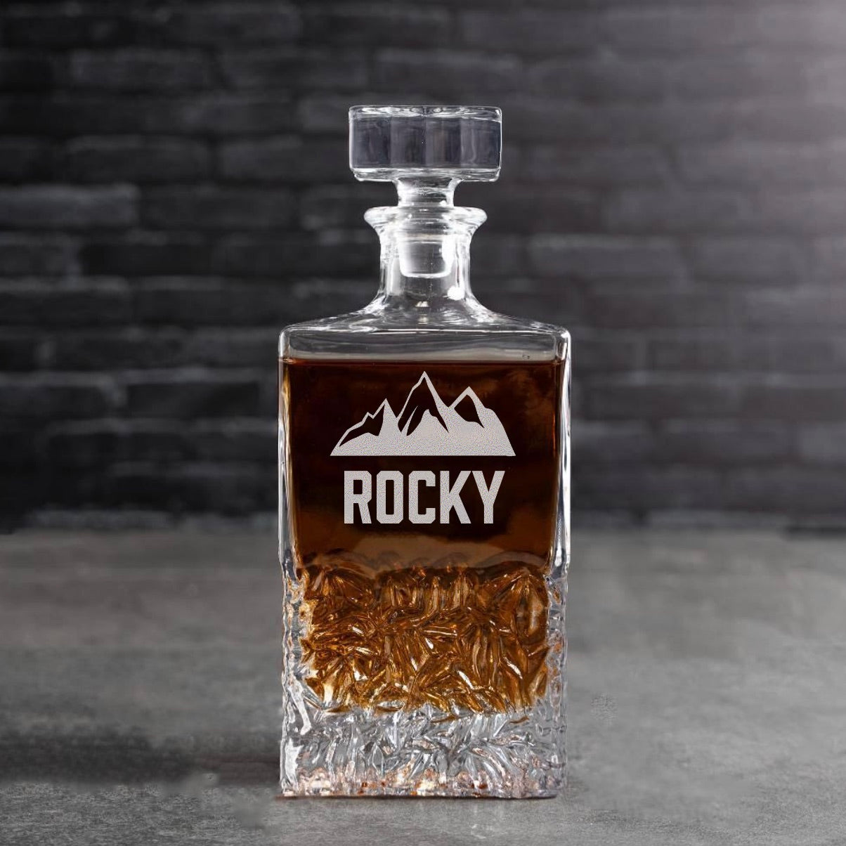 Engraved Square Decanter