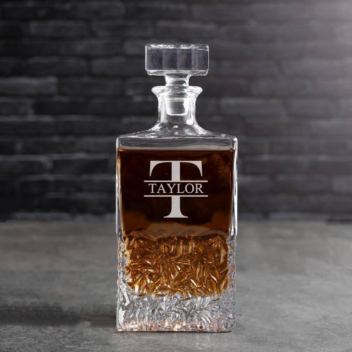 Engraved Square Decanter