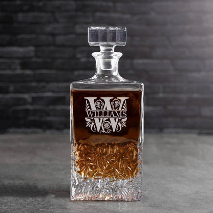 Engraved Square Decanter