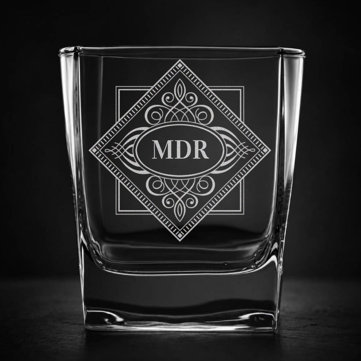 Engraved Square Whiskey Glass - Reserve Collection