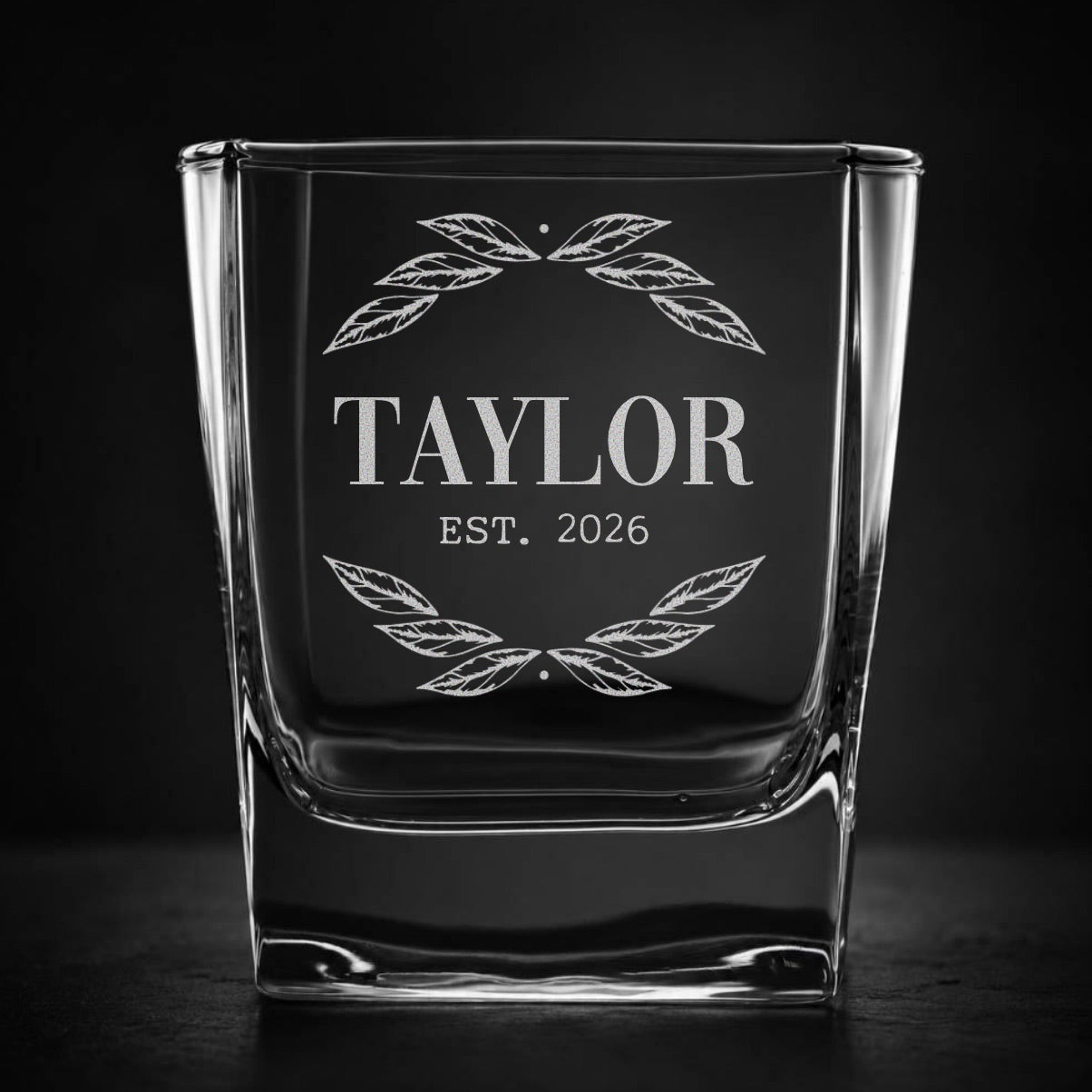 Engraved Square Whiskey Glass - Reserve Collection