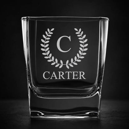 Engraved Square Whiskey Glass - Reserve Collection