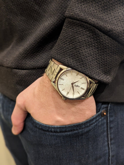 White Sunburst Watch pocket shot Father's Day gift