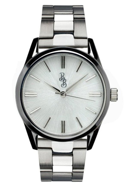 39mm White Sunburst Watch stainless steel best man gift
