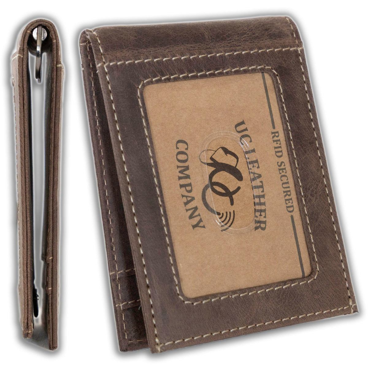 Leather Money Clip Bifold - Slim EDC Carry