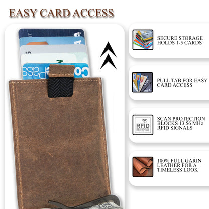 Leather Money Clip Bifold - Slim EDC Carry