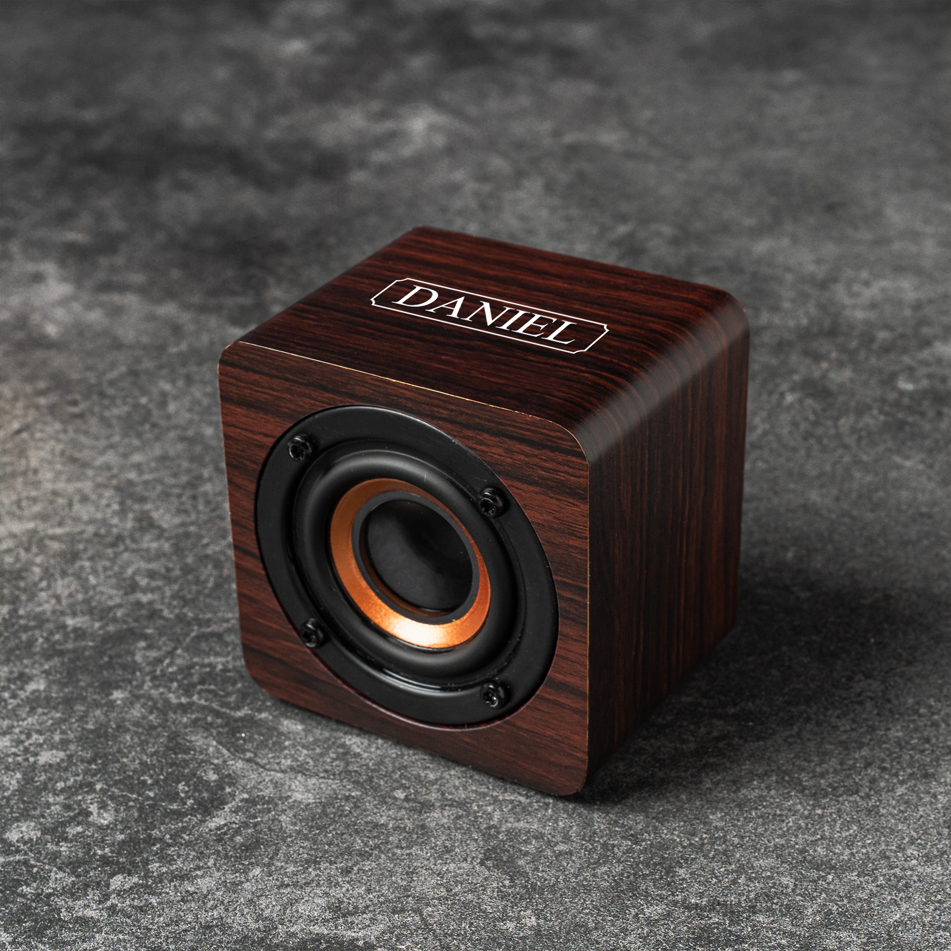 Custom Bluetooth speaker engraving preview, gift for the groom