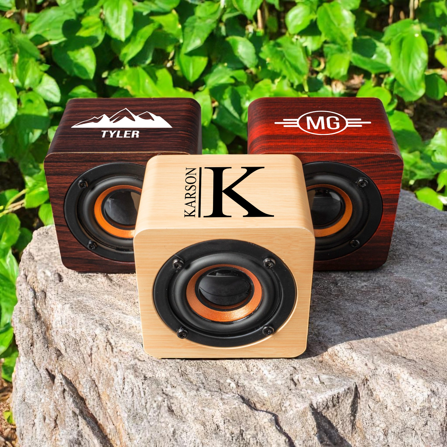 Custom Bluetooth Speakers - wooden personalized groomsmen gift