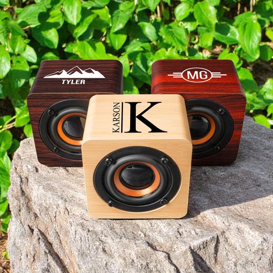 Custom Bluetooth Speakers - wooden personalized groomsmen gift