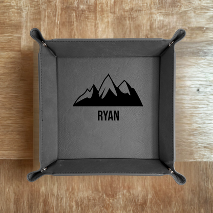 Snap up valet tray flat - personalized gift for him