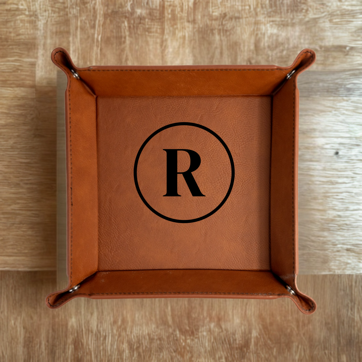 Catchall tray snapped up corners - travel valet tray
