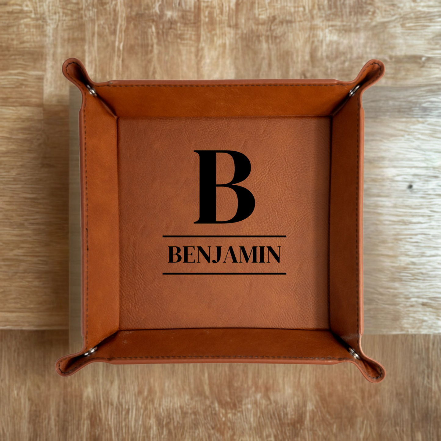 Catchall tray on nightstand - bedside valet tray