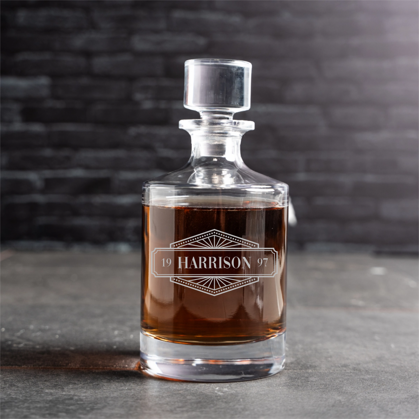 Personalized Reserve barrel decanter anniversary gift for him
