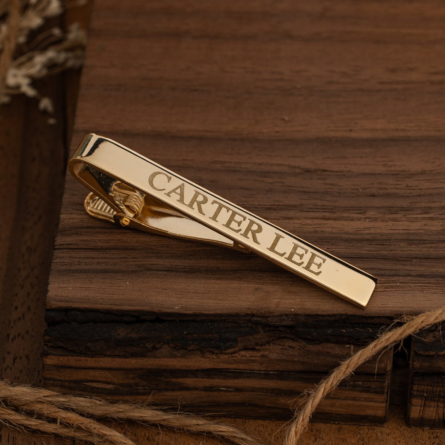 Engraved silver tie clip - best man gift